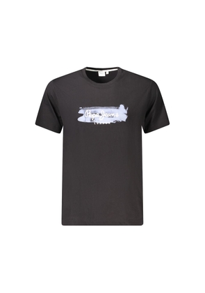 Black Cotton Men T-Shirt - S