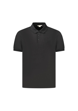 Black Cotton Men Polo Shirt - S