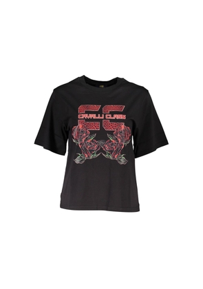 Cavalli Class Black Cotton Women T-Shirt - XS