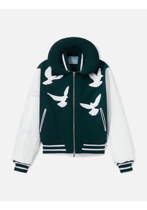 Flying Dove Pillow Neck Varsity Jacket