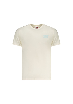 Beige Cotton Men T-Shirt - S
