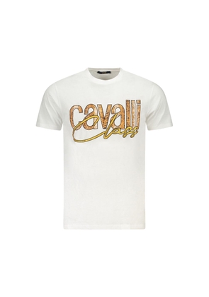 White Cotton Men T-Shirt - M