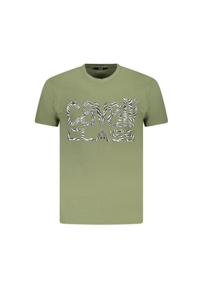 Green Cotton Men T-Shirt - M