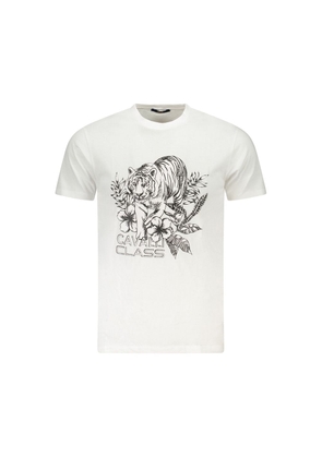 White Cotton Men T-Shirt - M