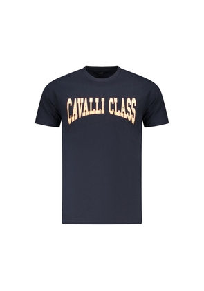 Blue Cotton Men T-Shirt - M