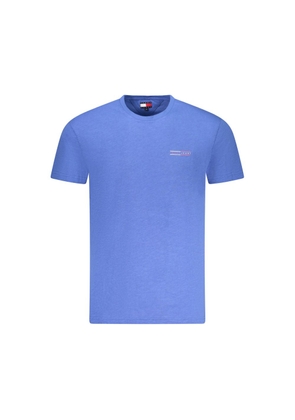 Blue Cotton Men T-Shirt - S