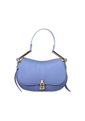 Light Blue Leather Women Handbag