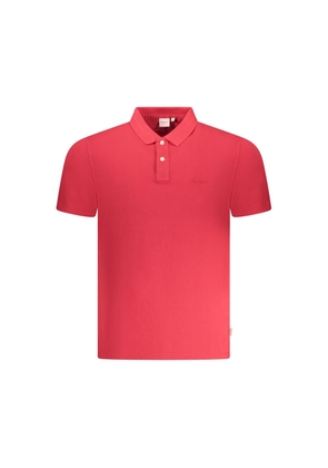 Red Cotton Men Polo Shirt - M