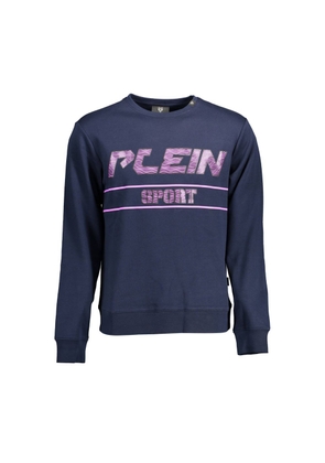 Plein Sport Blue Cotton Men Sweater - L