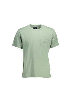 Green Cotton Men T-Shirt - L