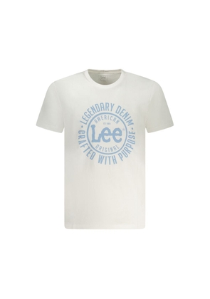 White Cotton Men T-Shirt - M