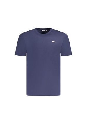 Blue Cotton Men T-Shirt - S