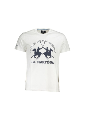 White Cotton Men T-Shirt - M