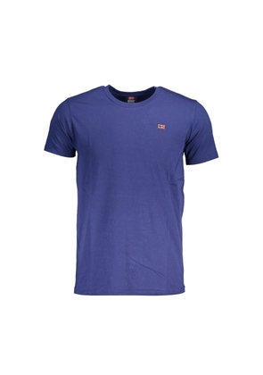 Blue Cotton Men T-Shirt - L