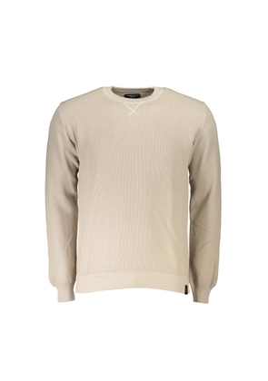 Beige Cotton Men Sweater - M
