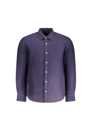 Blue Linen Men Shirt - S