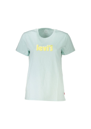 Blue Cotton Women T-Shirt - XS