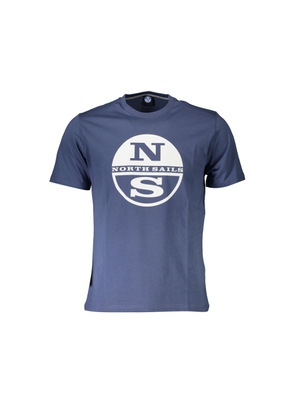 Blue Cotton Men T-Shirt - M