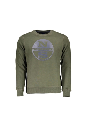 Green Cotton Men Sweater - XL