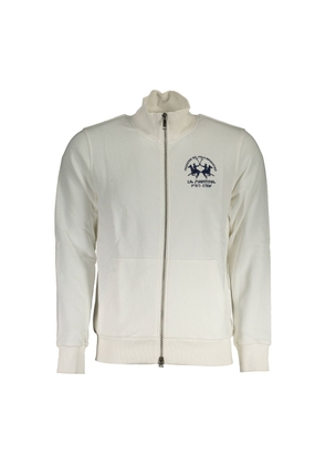 White Cotton Men Sweater - M