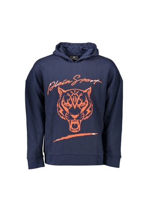 Blue Cotton Men Sweater - S