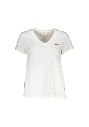White Cotton Women T-Shirt - XS