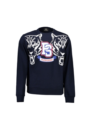 Blue Cotton Men Sweater - M