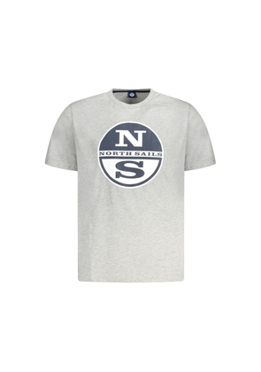 Gray Cotton Men T-Shirt - S