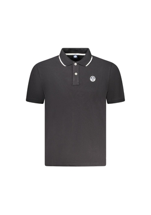 Black Cotton Mens Polo Shirt - S