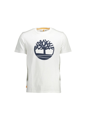 White Cotton Men T-Shirt - S