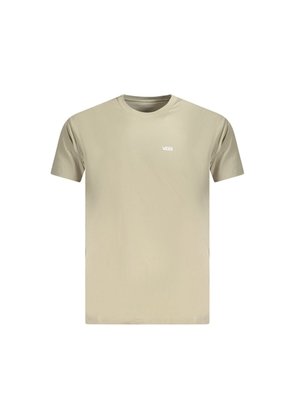 Beige Cotton Men T-Shirt - S
