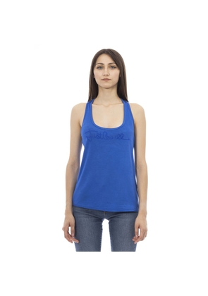 Just Cavalli Blue Viscose Tank Top - S