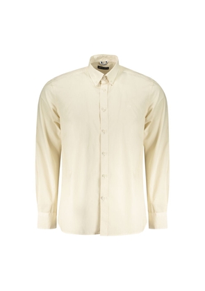 Beige Cotton Men Shirt - M