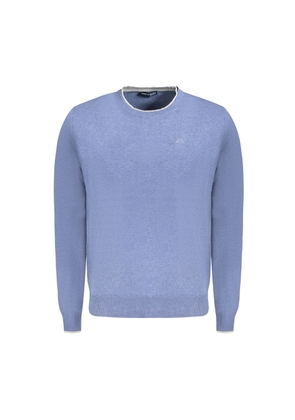Blue Cotton Men Sweater - S