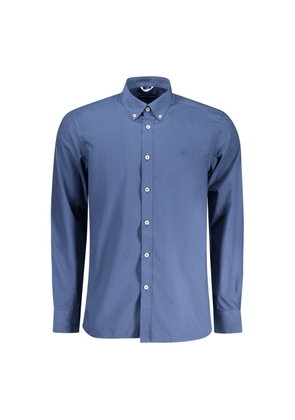 Blue Cotton Men Shirt - S