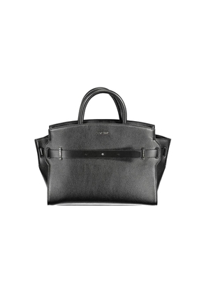 Black Polyethylene Women Handbag