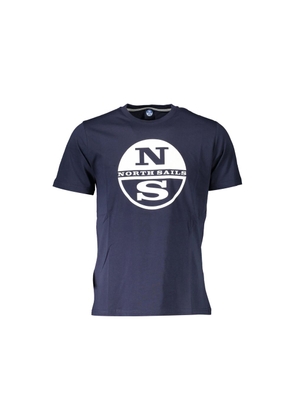 Blue Cotton Men T-Shirt - M