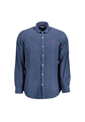 Blue Cotton Men Shirt - XXL