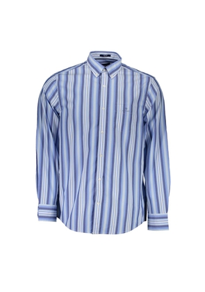 Blue Cotton Men Shirt - S