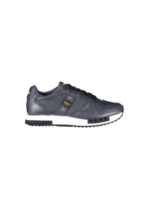 Blue Leather Men Sneaker - EU44/US11