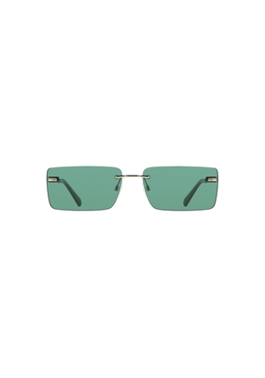 Green Metal Women Sunglass