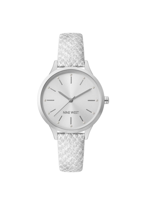 Nine West Gray Leather Dress Watch