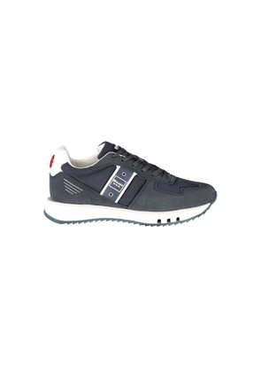 Blue Leather Men Sneaker - EU43/US10