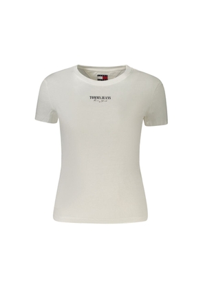 White Cotton Women T-Shirt - S