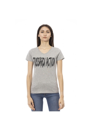 Trussardi Action Gray Cotton Tops & T-Shirt - L