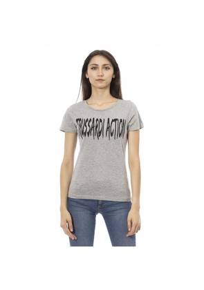 Trussardi Action Gray Cotton Tops & T-Shirt - XS