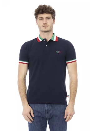 Baldinini Trend Blue Cotton Polo Shirt - 3XL