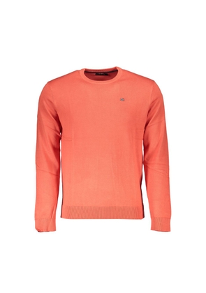 Red Cotton Men Sweater - S