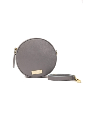 Pompei Donatella Gray Leather Crossbody Bag