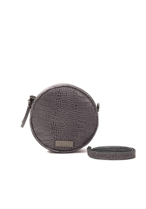 Pompei Donatella Gray Leather Crossbody Bag